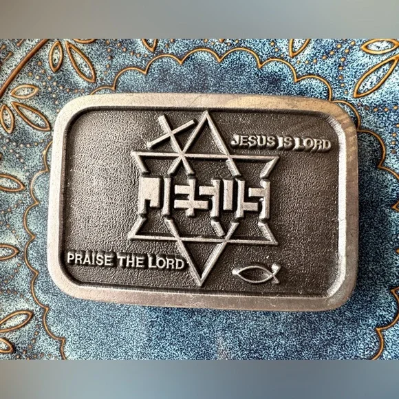 Vintage Jesus Metal Belt Buckle - Picture 1 of 6